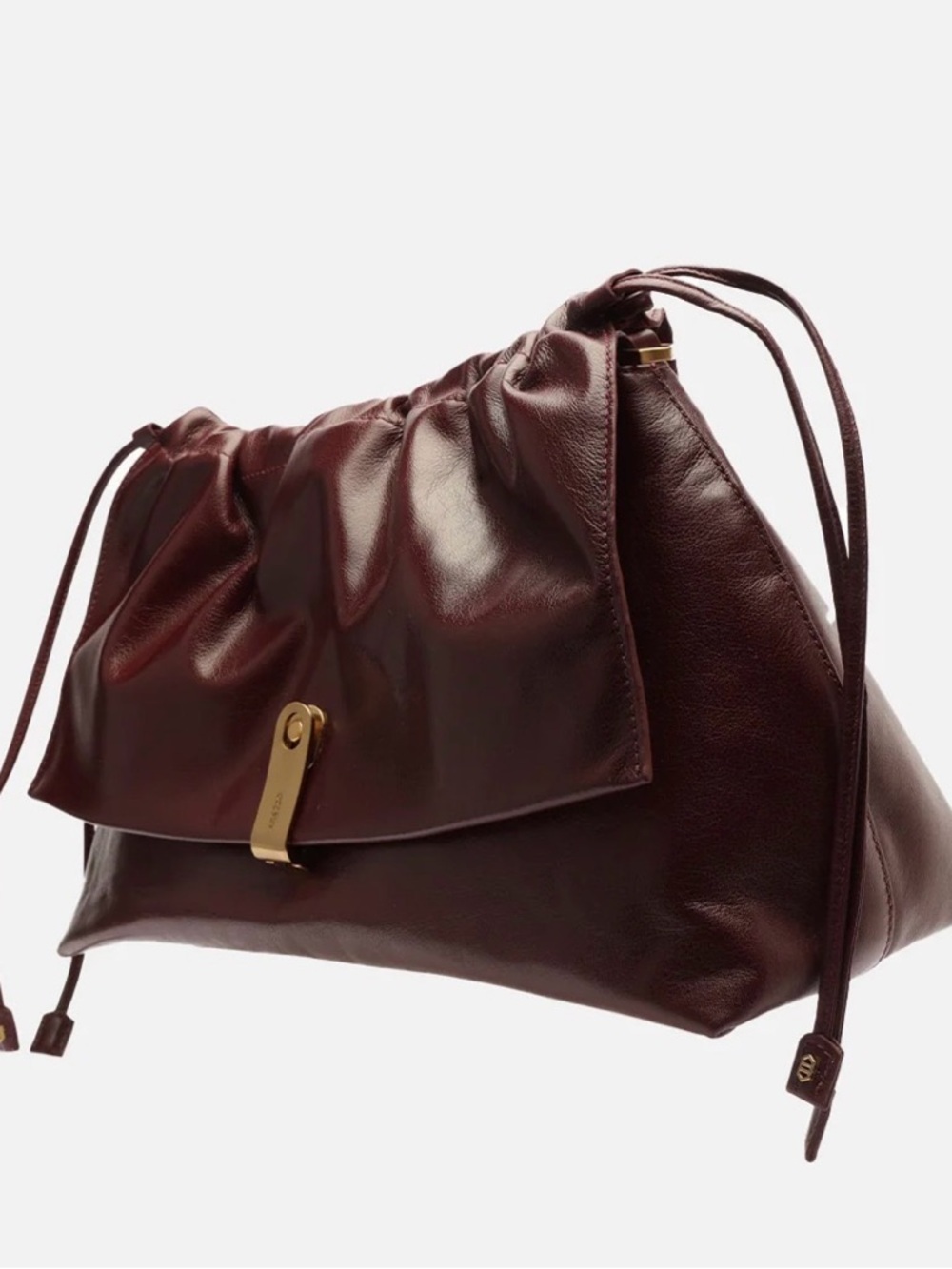 Arezzo Nicole Large Leather Pouch Drawstring Closure - Picture 2 of 10